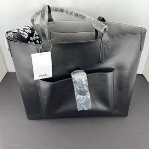 Black Tote with Crossbody Messenger Bag Set of 2